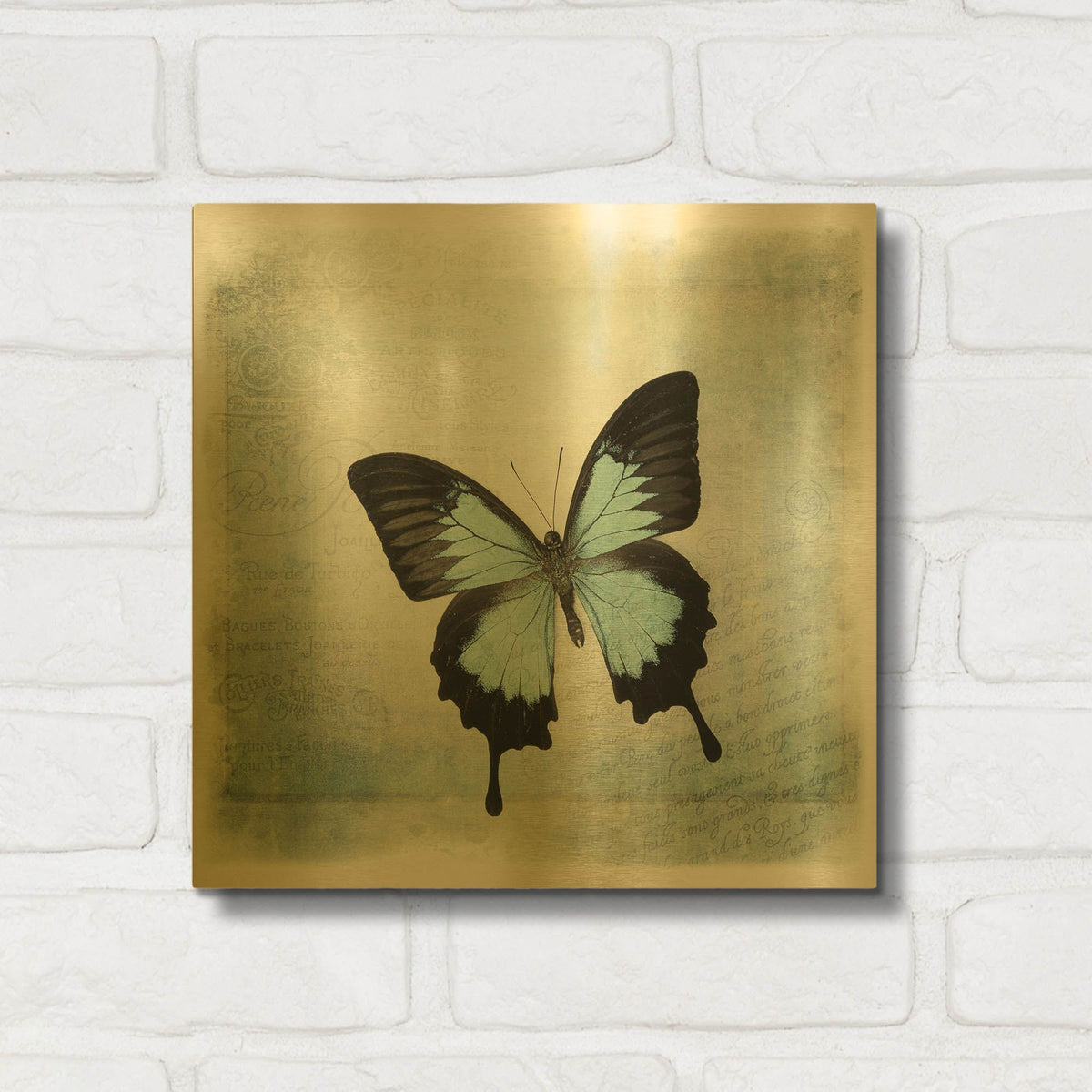 'Floating Butterfly III' By Debra Van Swearingen Gold Metal Wall Art