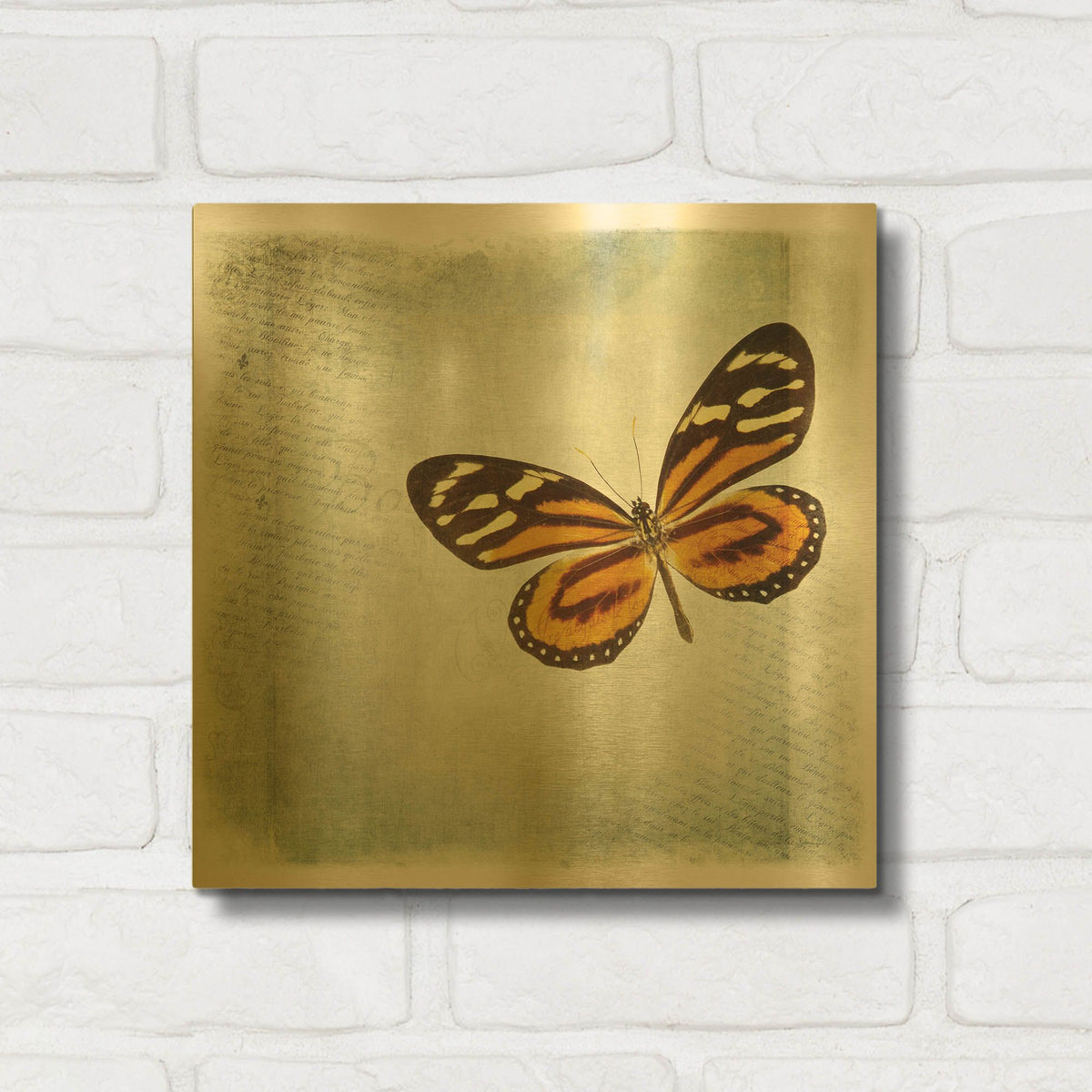 'Floating Butterfly VI' By Debra Van Swearingen Gold Metal Wall Art