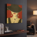 'Haute Chapeau Rouge I' By Marco Fabiano Gold Metal Wall Art