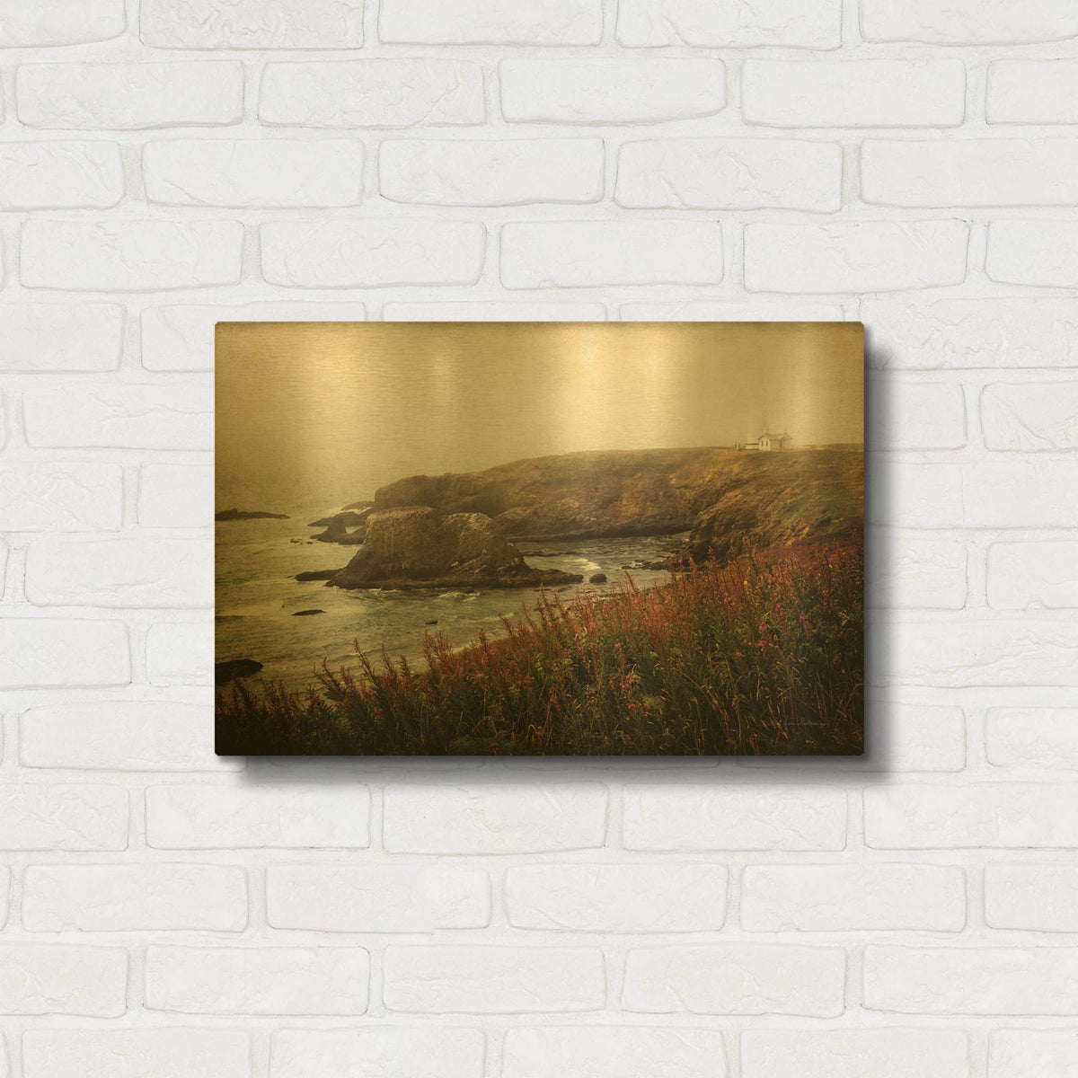 'Coastal Mist' By Debra Van Swearingen Gold Metal Wall Art