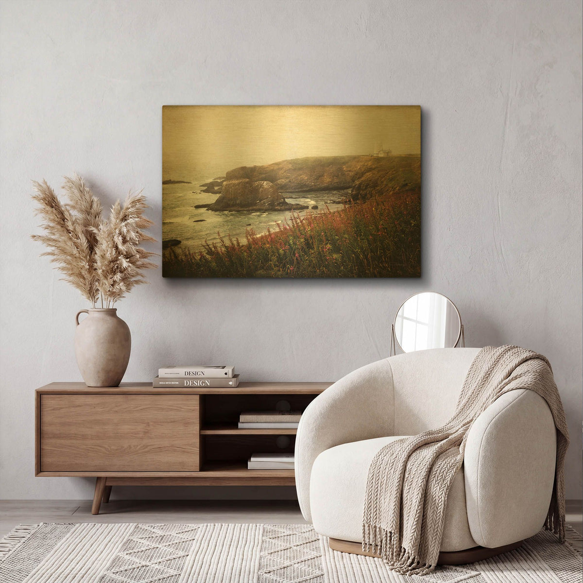 'Coastal Mist' By Debra Van Swearingen Gold Metal Wall Art