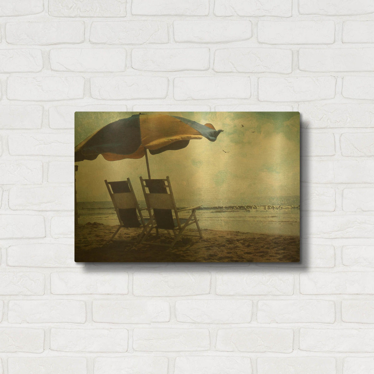 'Sea For Two' By Debra Van Swearingen Gold Metal Wall Art