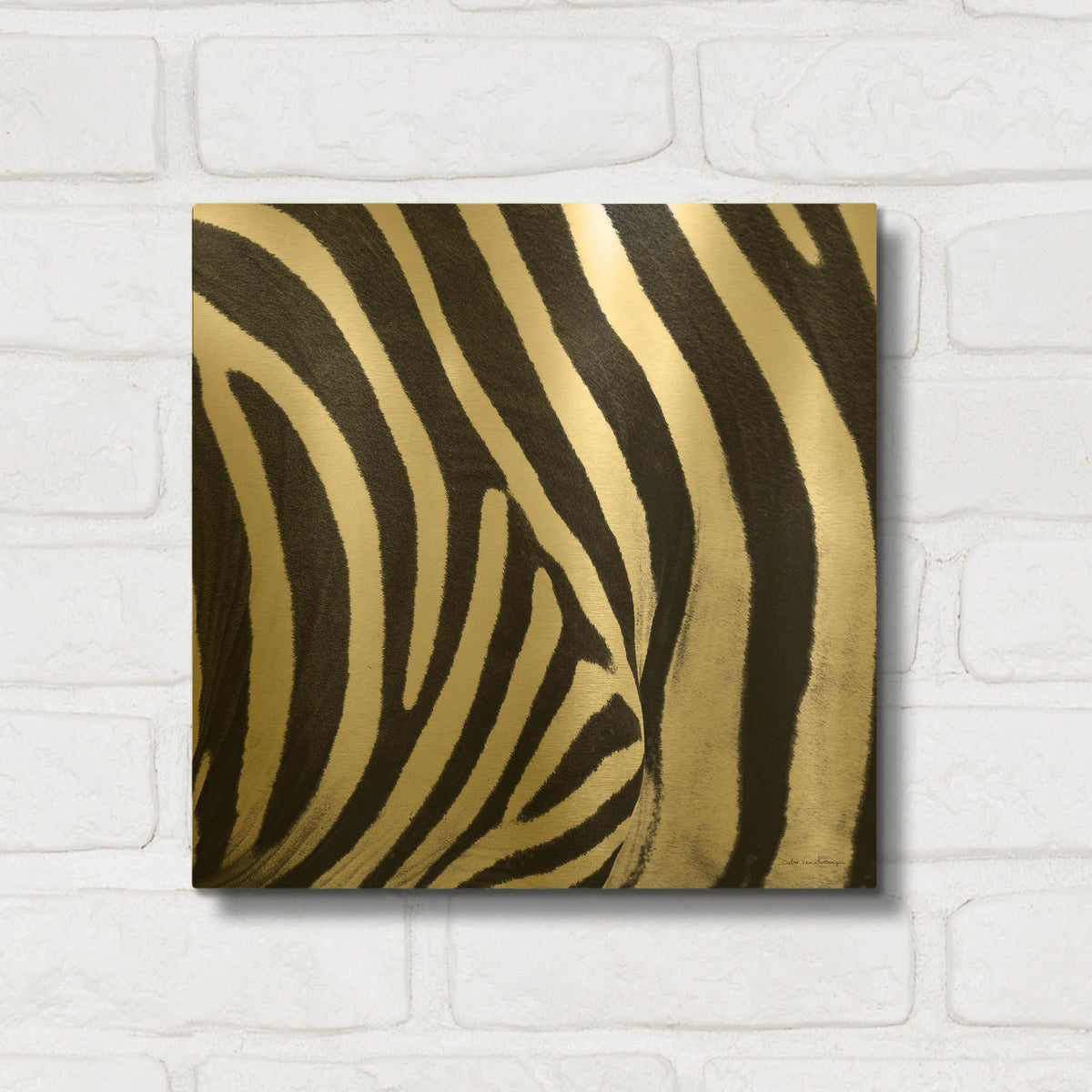 'Zebra IV' By Debra Van Swearingen Gold Metal Wall Art