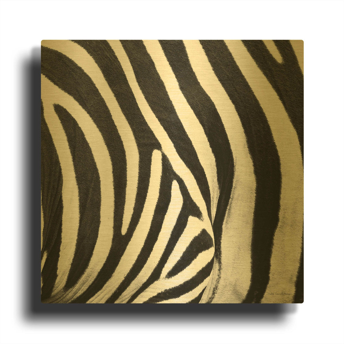 'Zebra IV' By Debra Van Swearingen Gold Metal Wall Art
