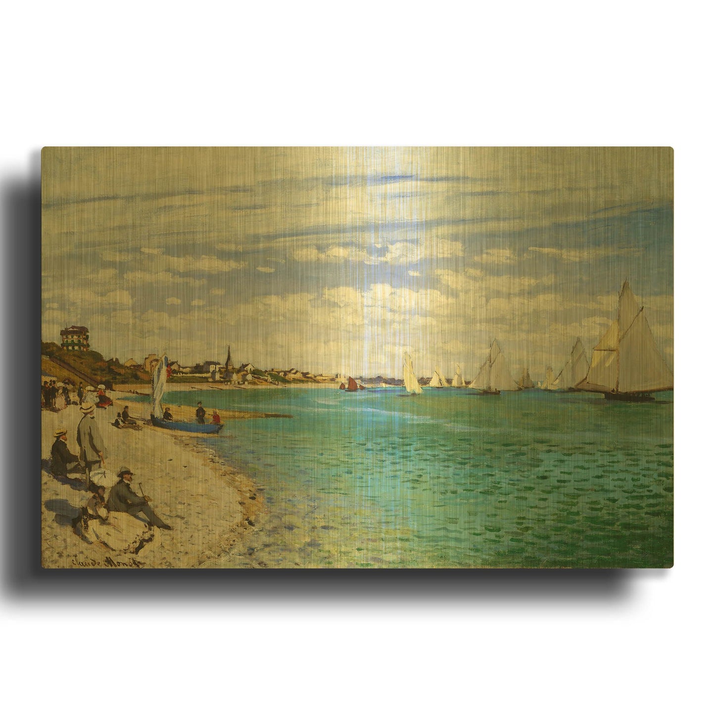 'Regatta at Sainte-Adresse' By Claude Monet Gold Metal Wall Art