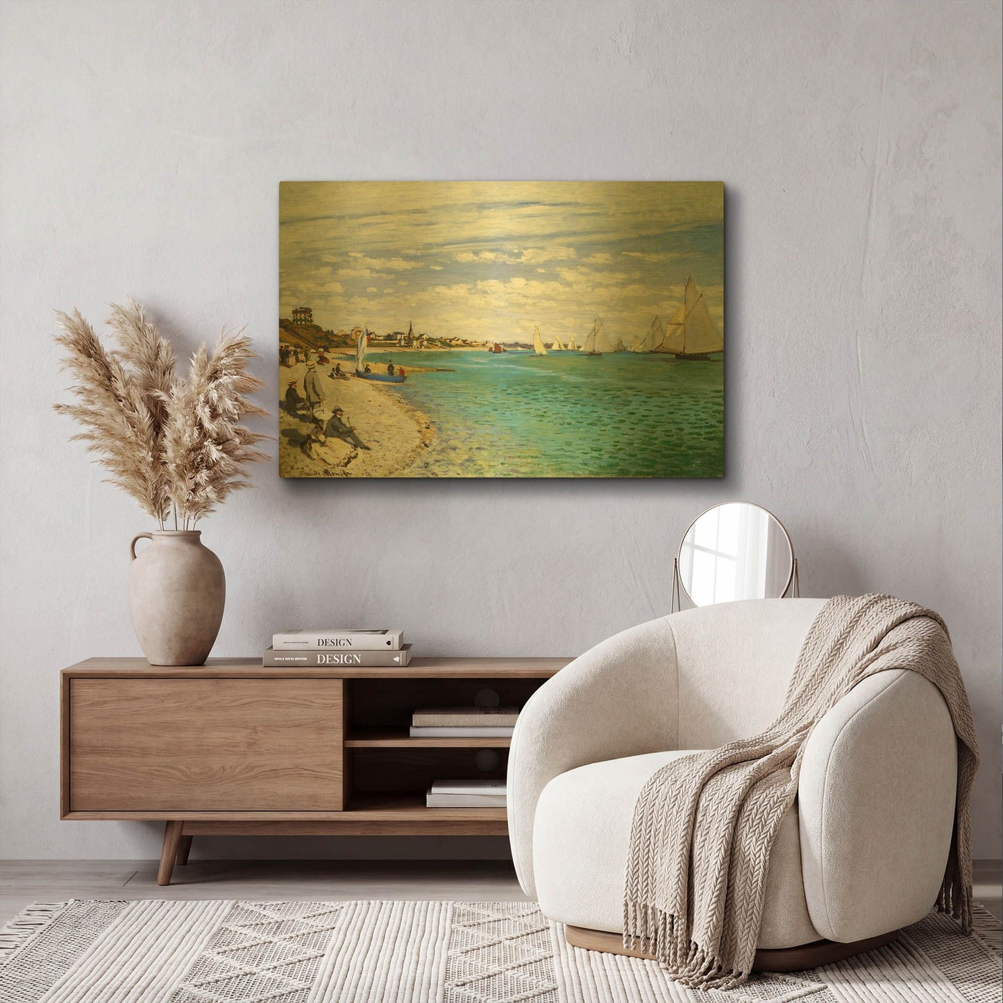 'Regatta at Sainte-Adresse' By Claude Monet Gold Metal Wall Art
