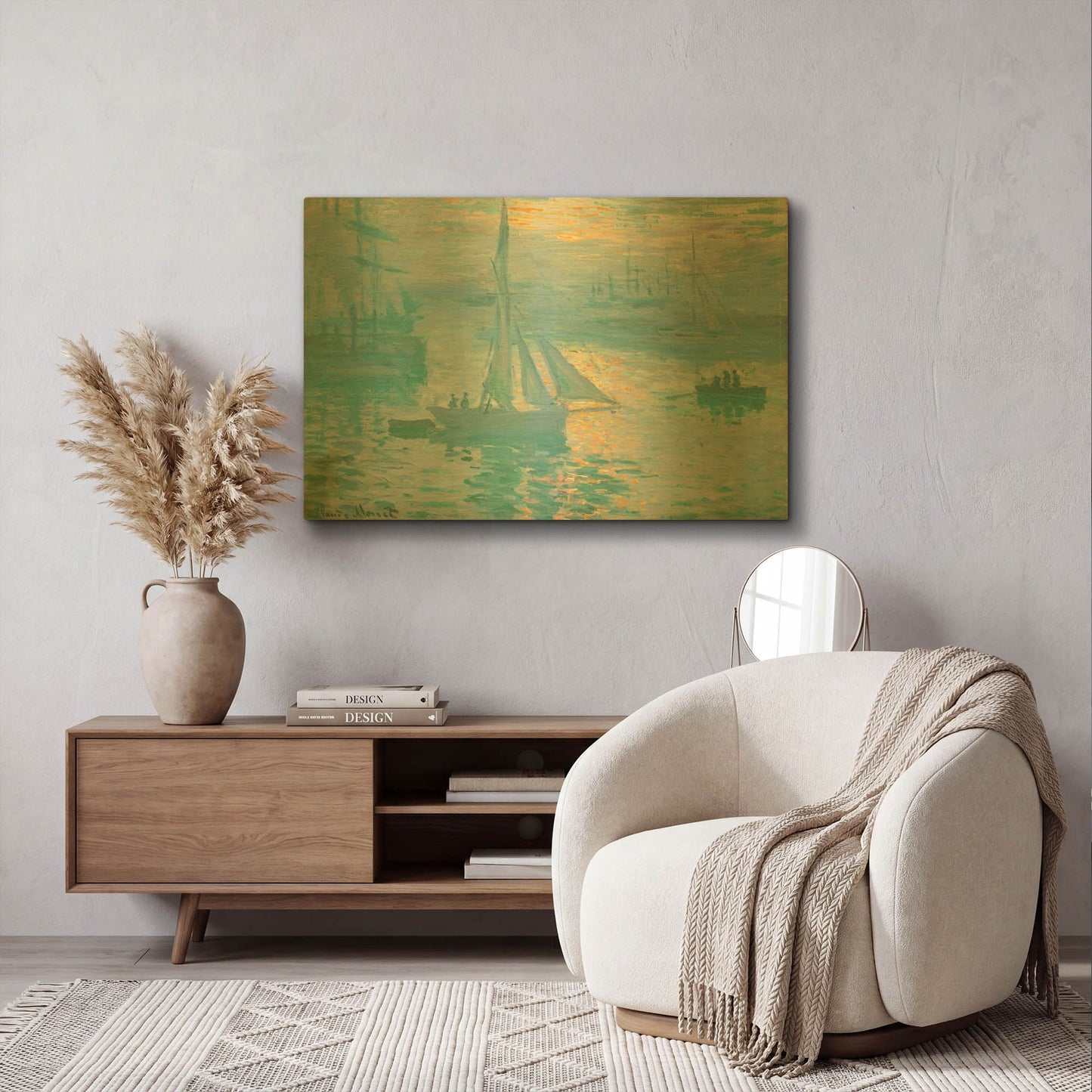 'Sunrise' By Claude Monet Gold Metal Wall Art