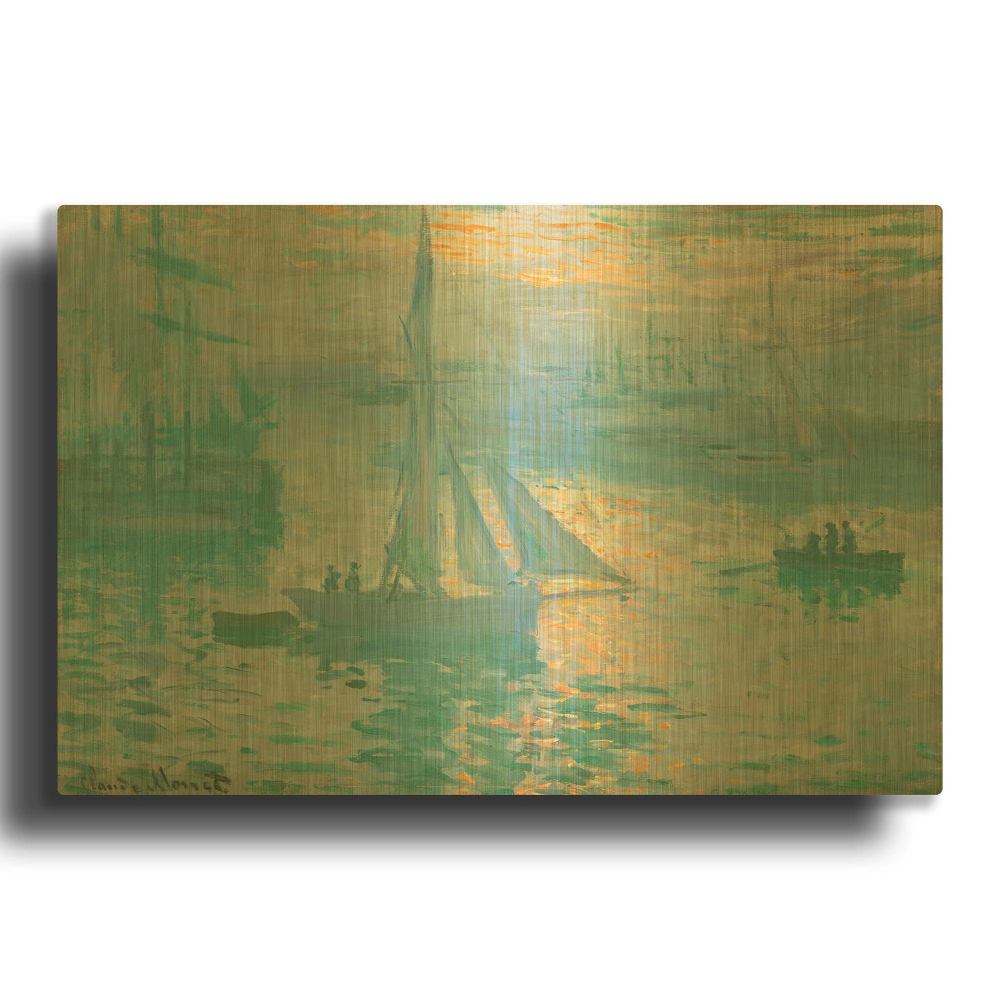 'Sunrise' By Claude Monet Gold Metal Wall Art
