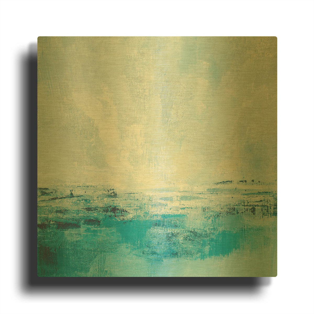 'Coastal View II Aqua' By Silvia Vassileva Gold Metal Wall Art