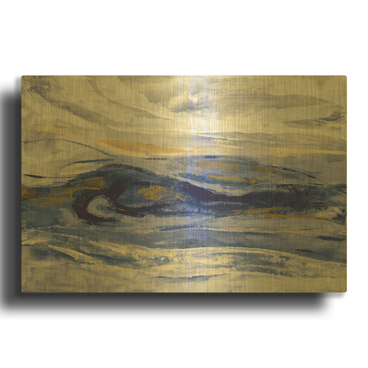 'Estuary Blue' By Silvia Vassileva Gold Metal Wall Art