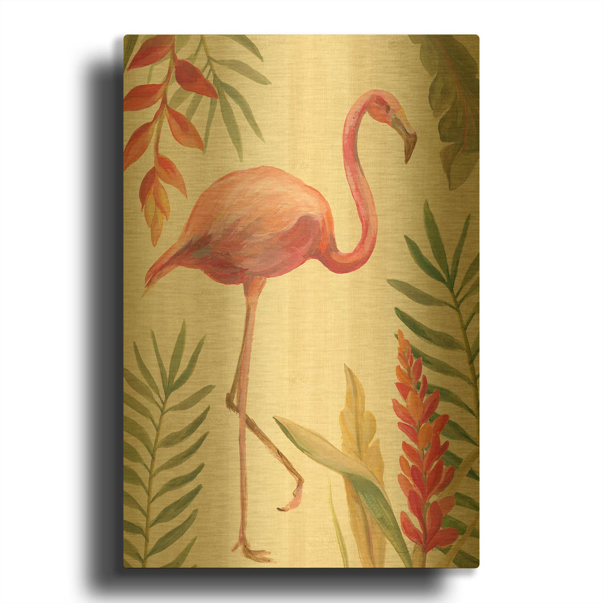 'Tropical Garden IX' By Silvia Vassileva Gold Metal Wall Art