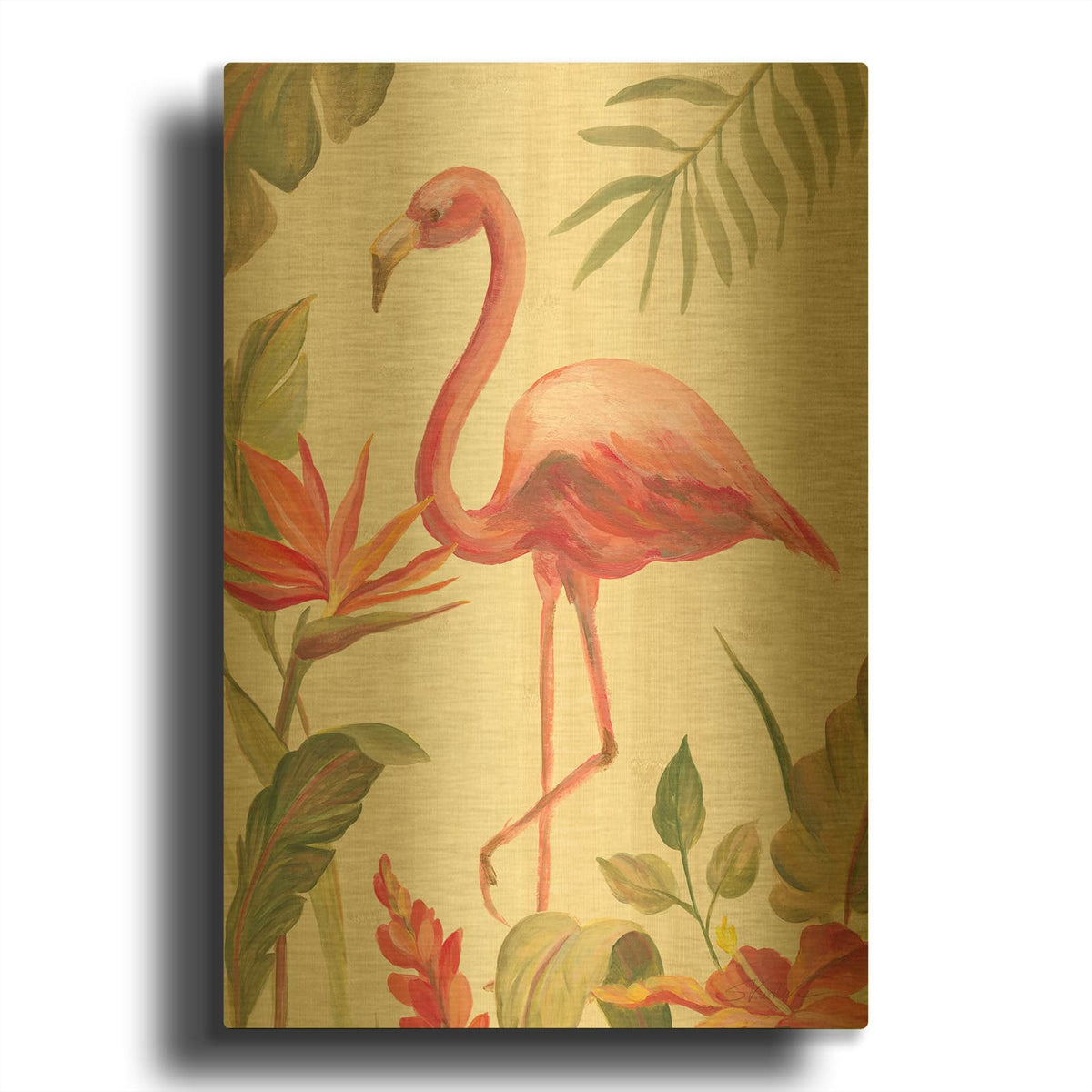 'Tropical Garden X' By Silvia Vassileva Gold Metal Wall Art