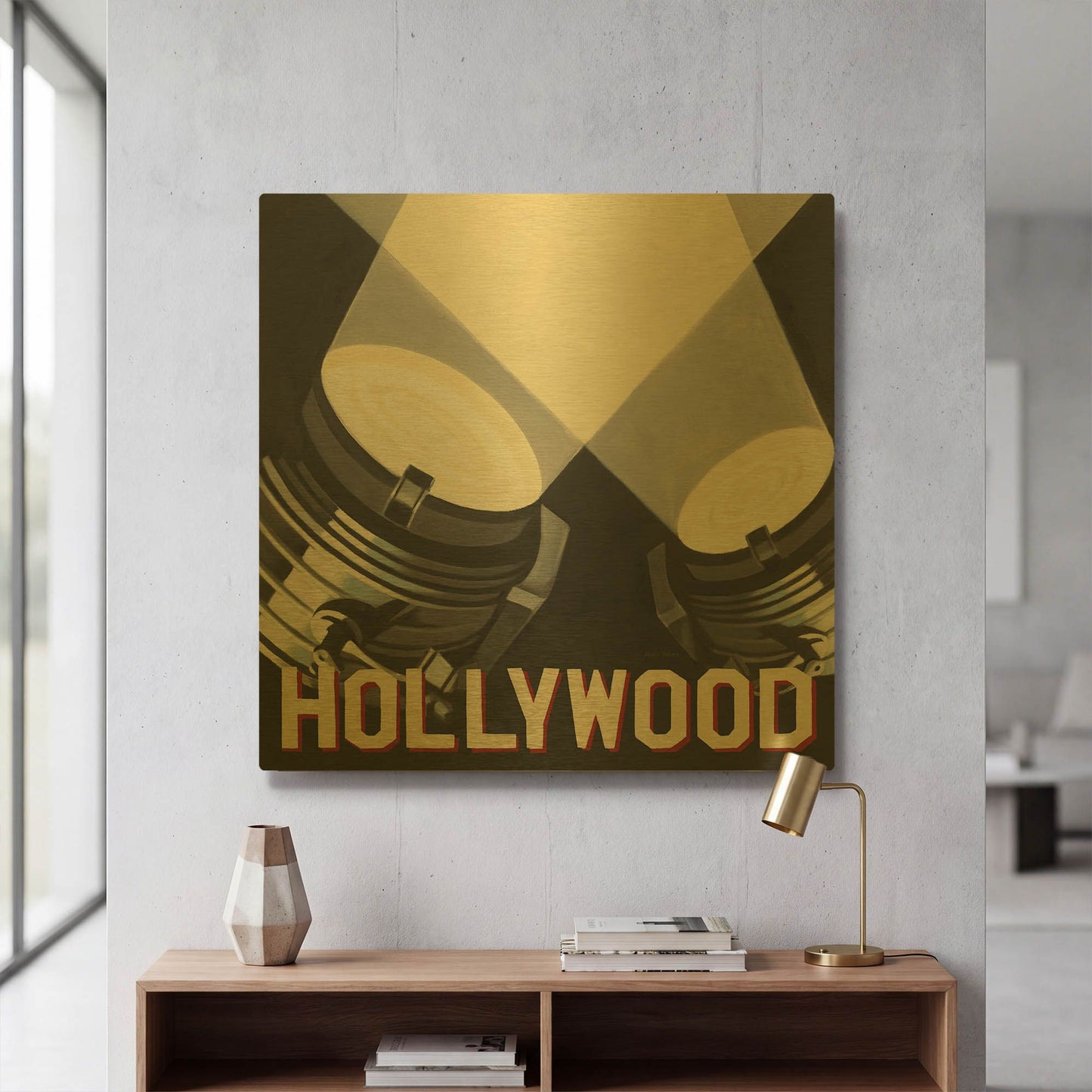 'Hollywood' By Marco Fabiano Gold Metal Wall Art