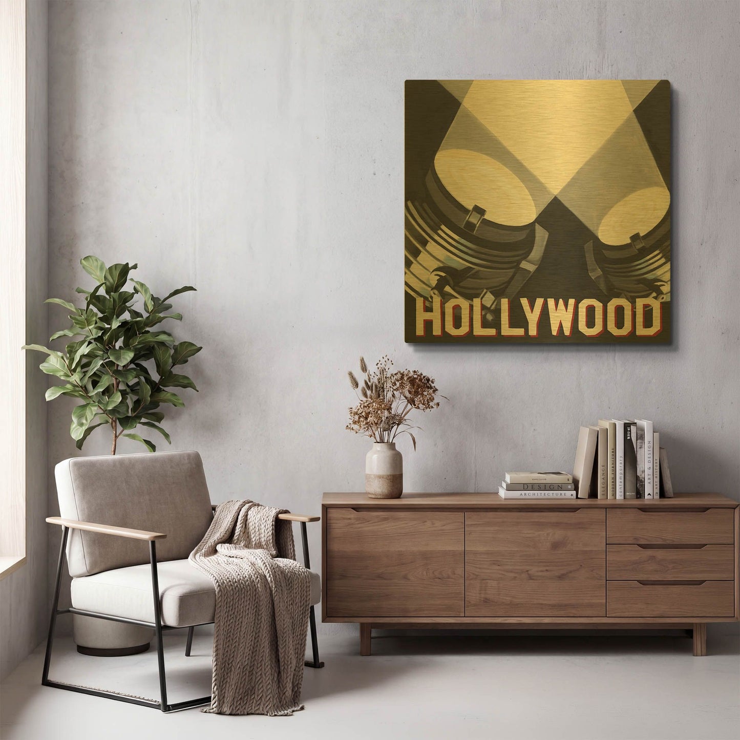 'Hollywood' By Marco Fabiano Gold Metal Wall Art