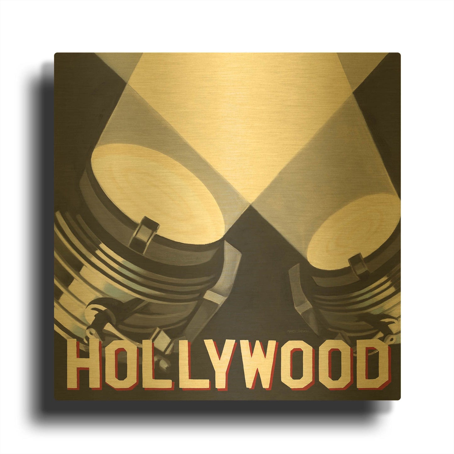 'Hollywood' By Marco Fabiano Gold Metal Wall Art