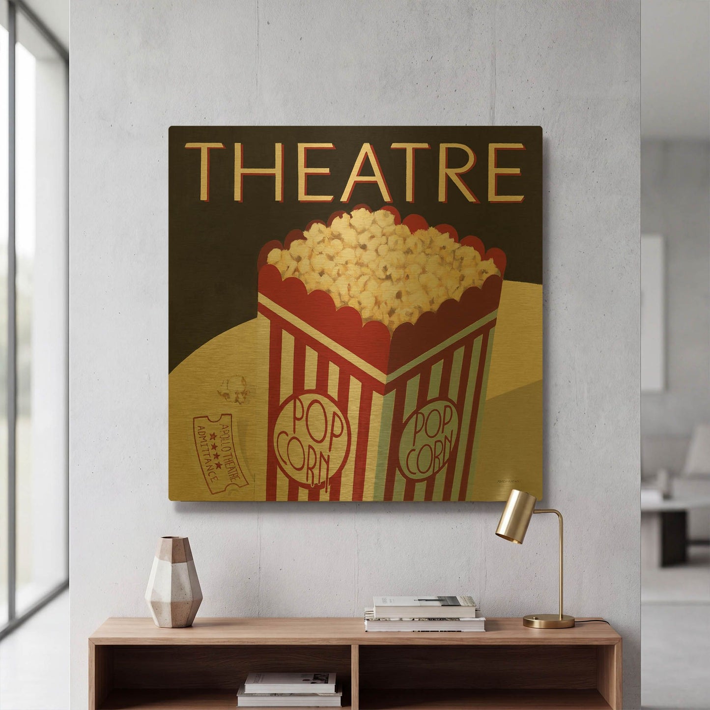 'Theatre' By Marco Fabiano Gold Metal Wall Art
