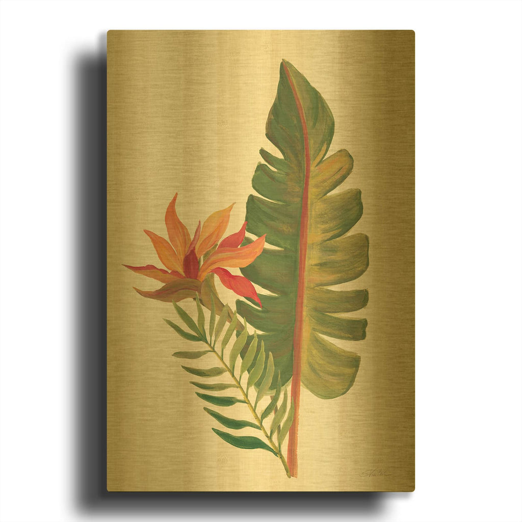 'Tropical Garden VI' By Silvia Vassileva Gold Metal Wall Art