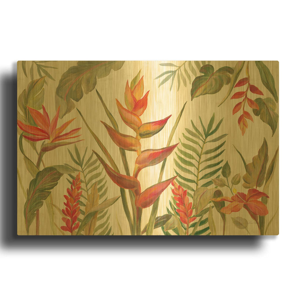 'Tropical Garden VII' By Silvia Vassileva Gold Metal Wall Art