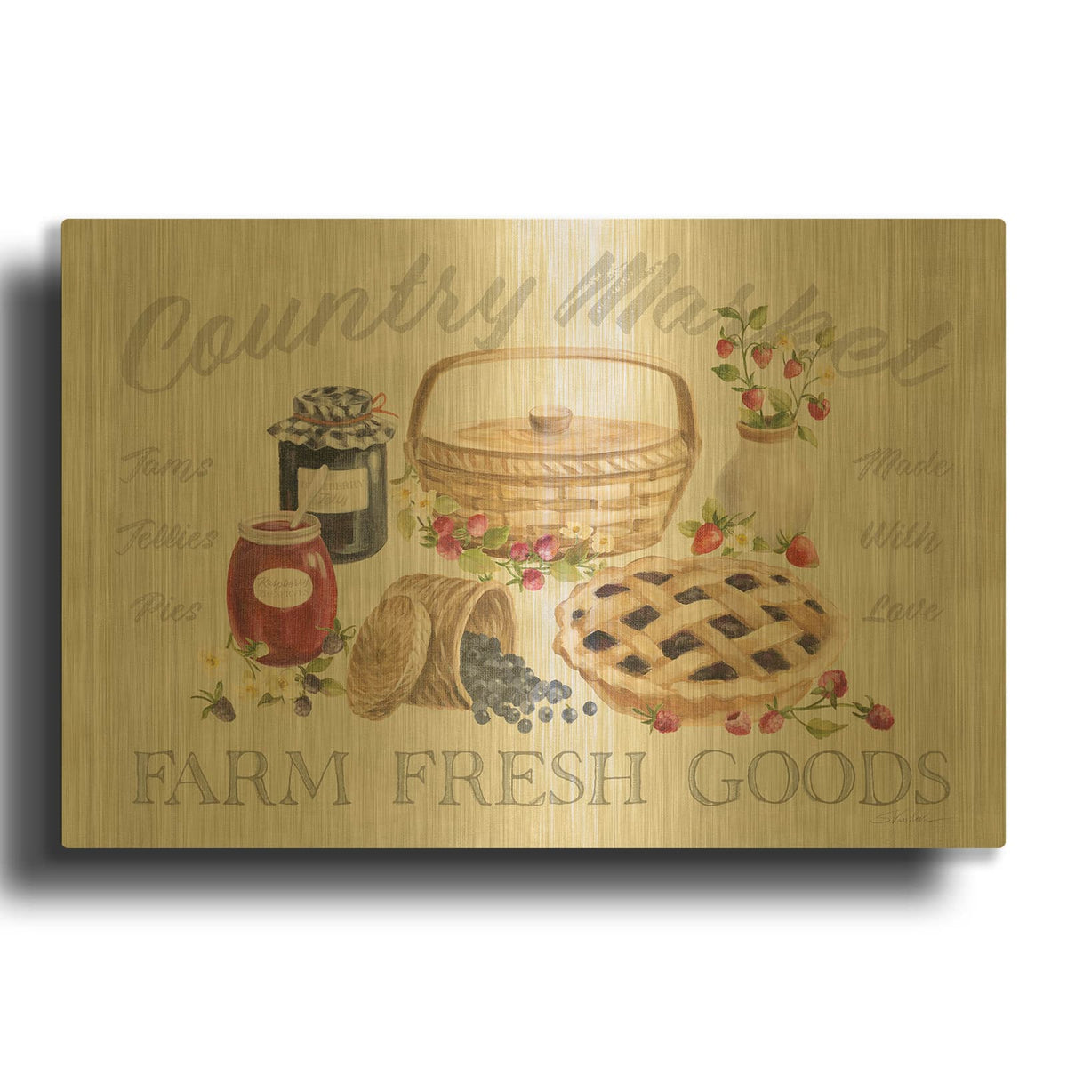 'Homemade Happiness I' By Silvia Vassileva Gold Metal Wall Art