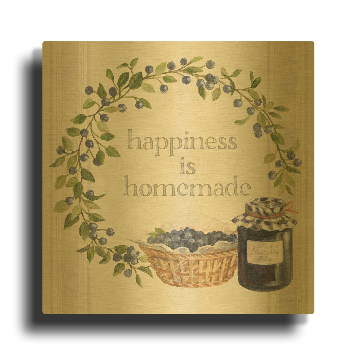 'Homemade Happiness VI' By Silvia Vassileva Gold Metal Wall Art