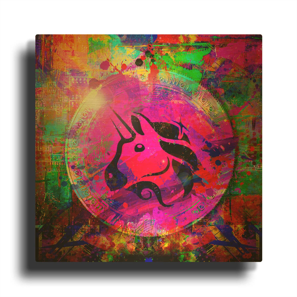 'UNI Uniswap Crypto,' By Epic Portfolio Gold Metal Wall Art
