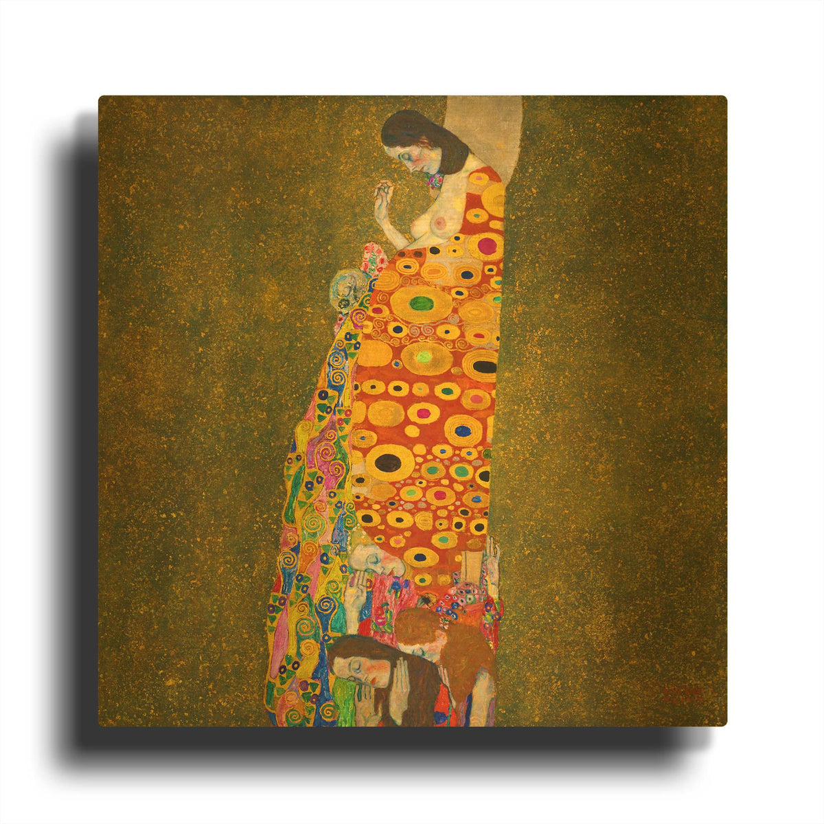 'Hope II' By Gustav Klimt Gold Metal Wall Art