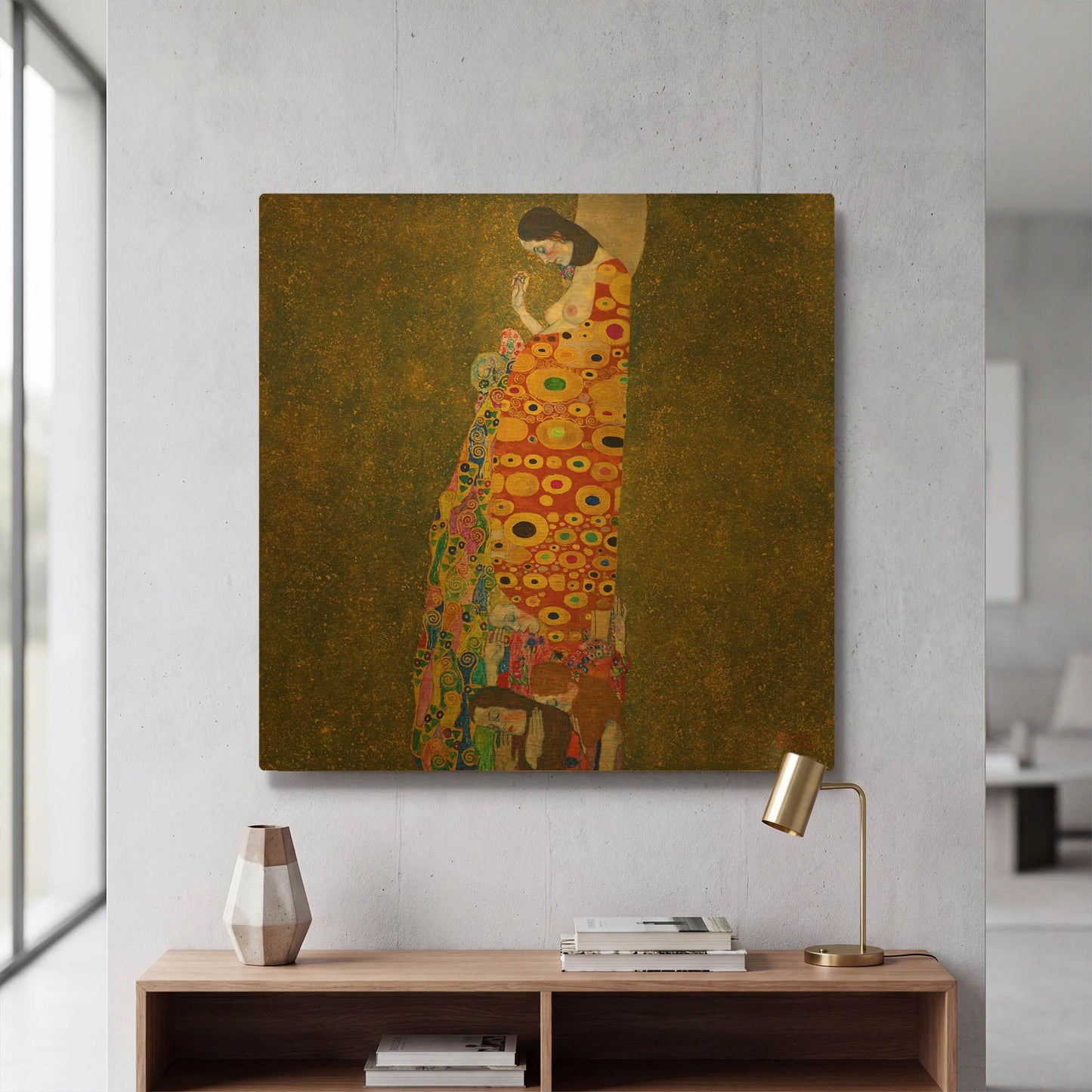 'Hope II' By Gustav Klimt Gold Metal Wall Art