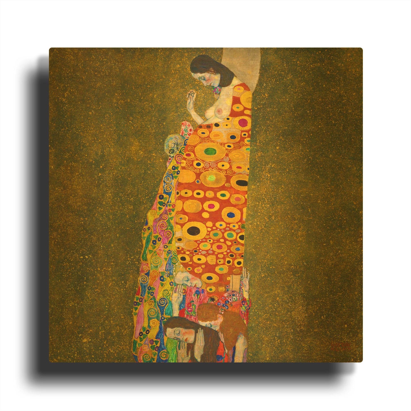 'Hope II' By Gustav Klimt Gold Metal Wall Art