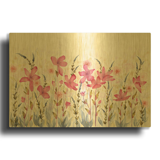'Watercolor Garden' By Elyse DeNeige Gold Metal Wall Art