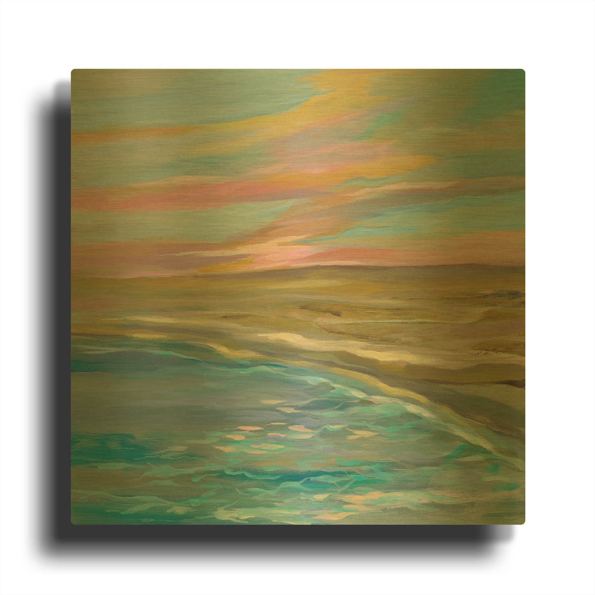 'Sunrise Dunes' By Silvia Vassileva Gold Metal Wall Art