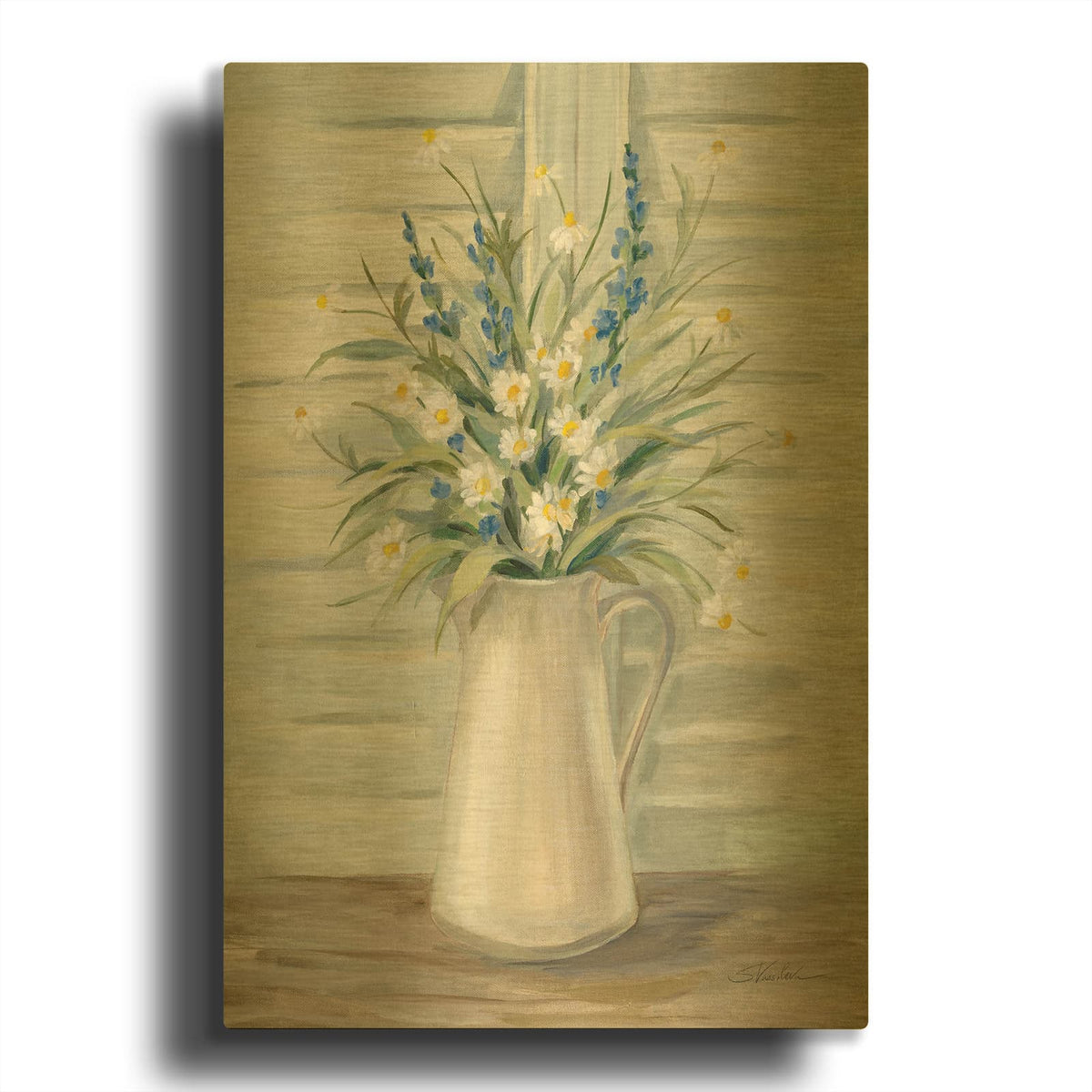'Cottage Windowsill' By Silvia Vassileva Gold Metal Wall Art