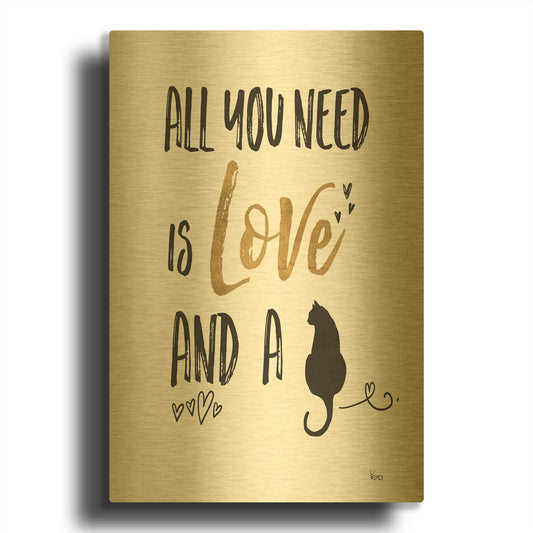 'Pet Love IV' By Veronique Charron Gold Metal Wall Art