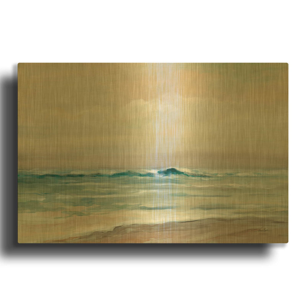'Whispering Wave 2' By Silvia Vassileva Gold Metal Wall Art