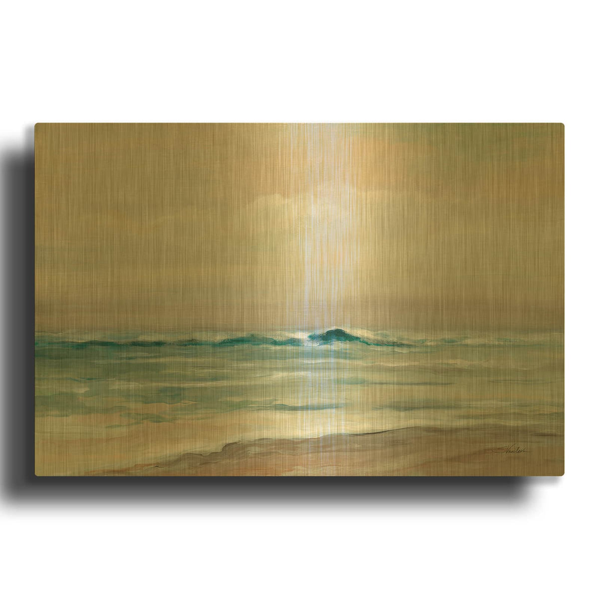 'Whispering Wave 2' By Silvia Vassileva Gold Metal Wall Art