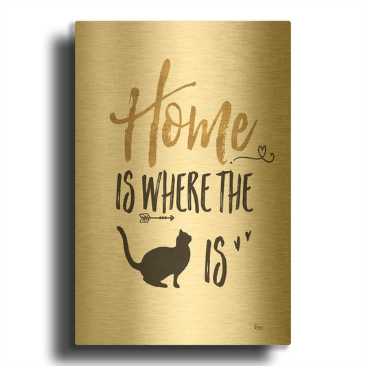 'Pet Love III' By Veronique Charron Gold Metal Wall Art