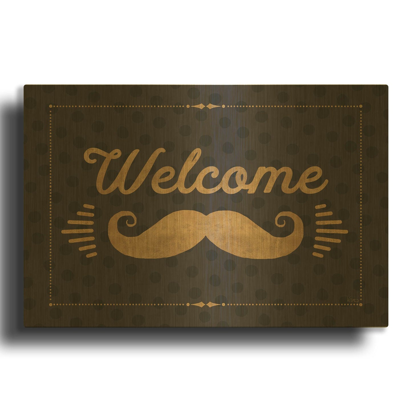 'Coffee and Friends V' By Veronique Charron Gold Metal Wall Art