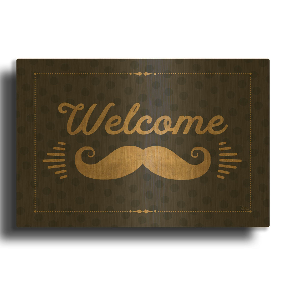 'Coffee and Friends V' By Veronique Charron Gold Metal Wall Art