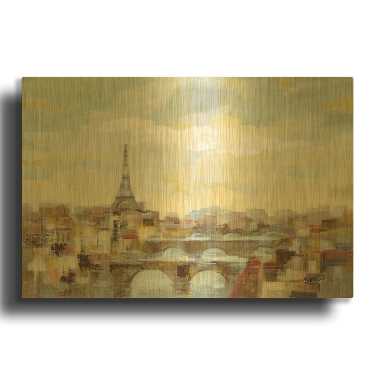 'Paris Afternoon' By Silvia Vassileva Gold Metal Wall Art