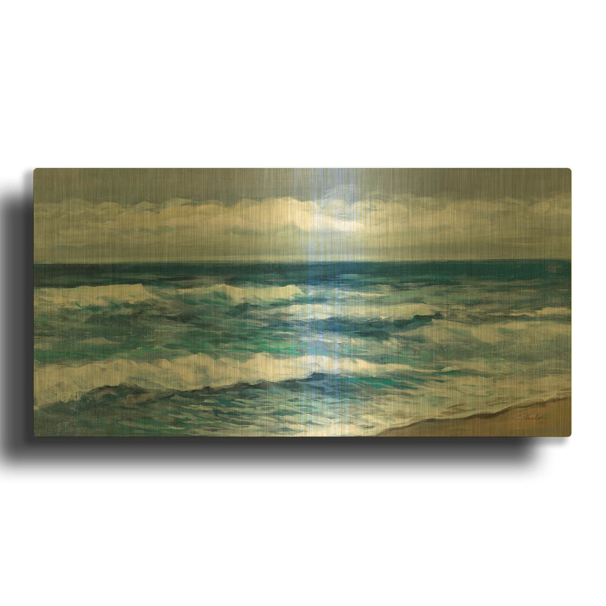 'Indigo Sea 2' By Silvia Vassileva Gold Metal Wall Art