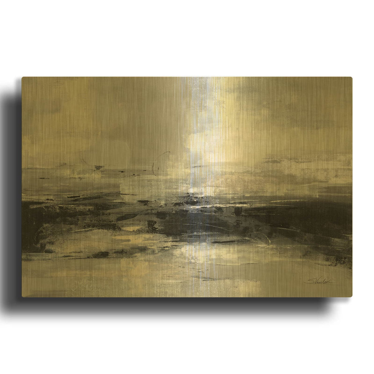 'Winter Road' By Silvia Vassileva Gold Metal Wall Art