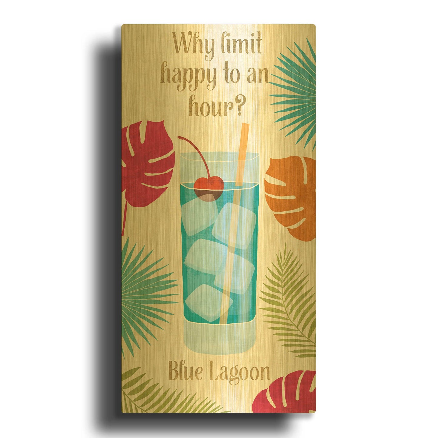 'Exotic Breeze XIV' By Veronique Charron Gold Metal Wall Art