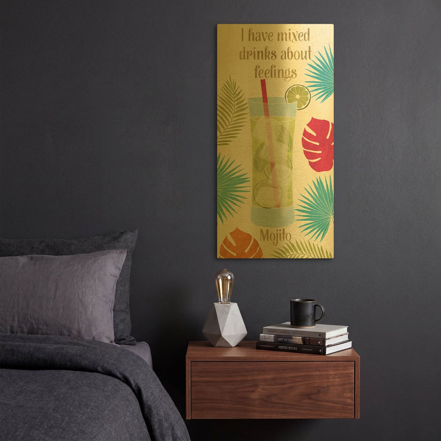 'Exotic Breeze XVI' By Veronique Charron Gold Metal Wall Art
