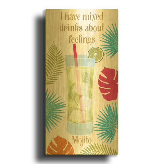'Exotic Breeze XVI' By Veronique Charron Gold Metal Wall Art