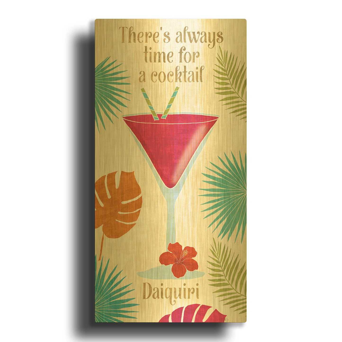'Exotic Breeze XIII' By Veronique Charron Gold Metal Wall Art