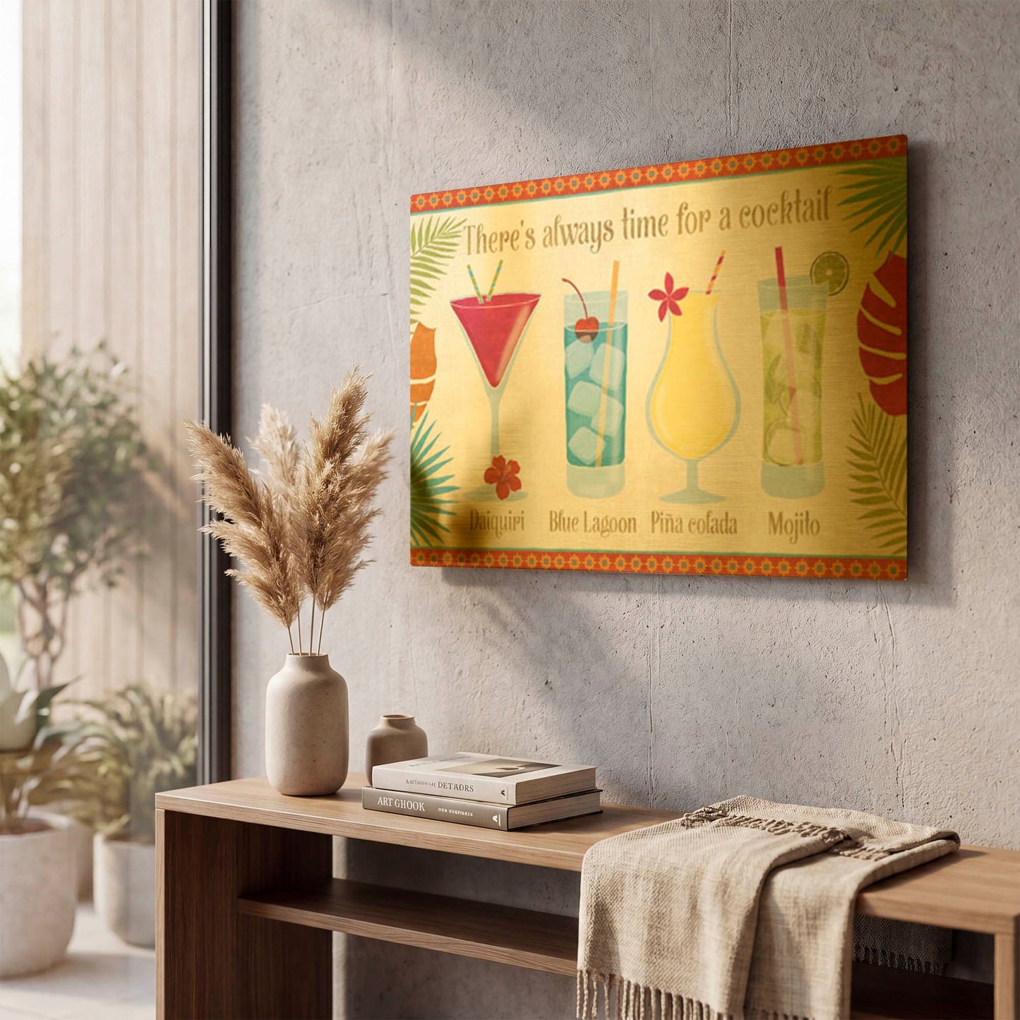 'Exotic Breeze XII' By Veronique Charron Gold Metal Wall Art