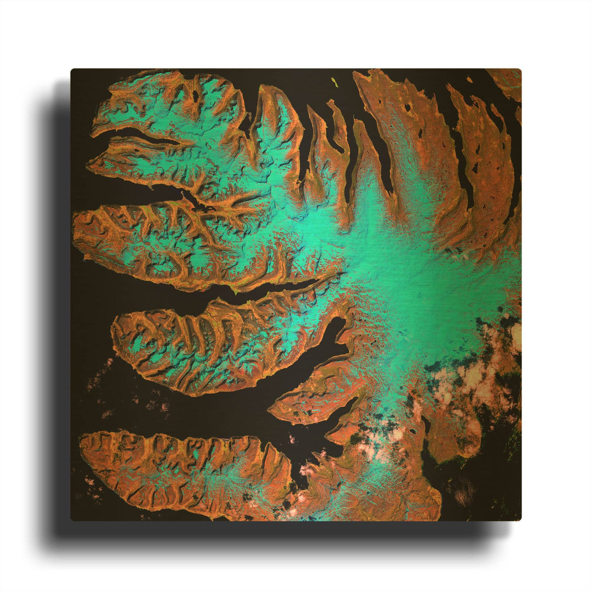 'Earth as Art West Fjords' By NASA Earth As Art Gold Metal Wall Art