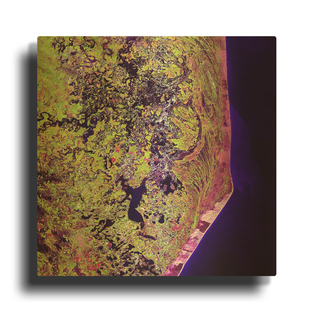 'Earth as Art Cabo San Antonio' By NASA Earth As Art Gold Metal Wall Art