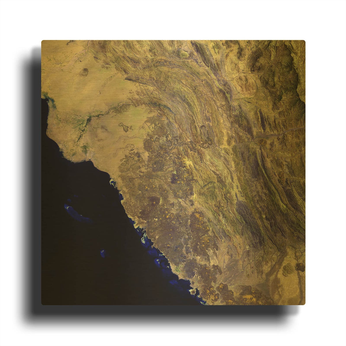 'Earth as Art Harrat Al Birk' By NASA Earth As Art Gold Metal Wall Art