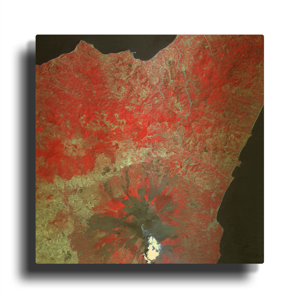 'Earth as Art Mt. Etna' By NASA Earth As Art Gold Metal Wall Art