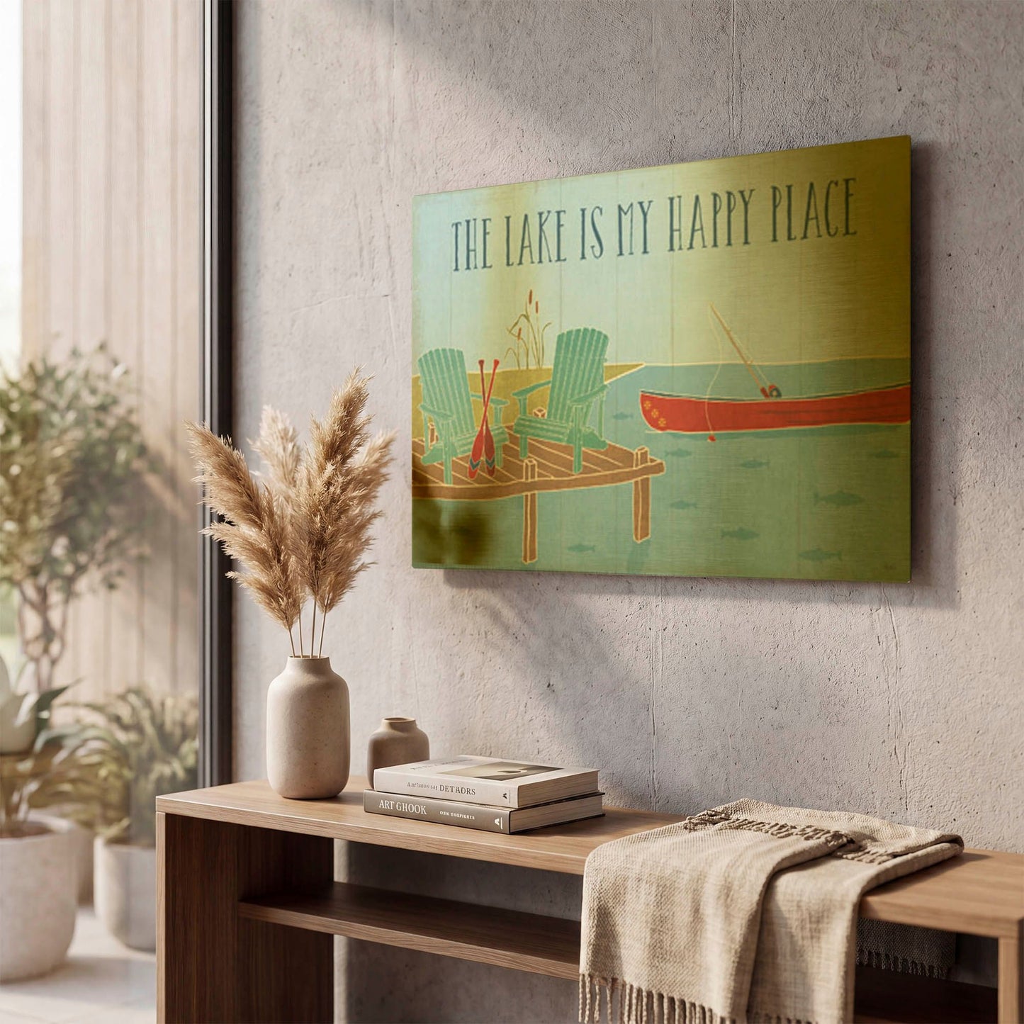 'Lake Pals II' By Veronique Charron Gold Metal Wall Art